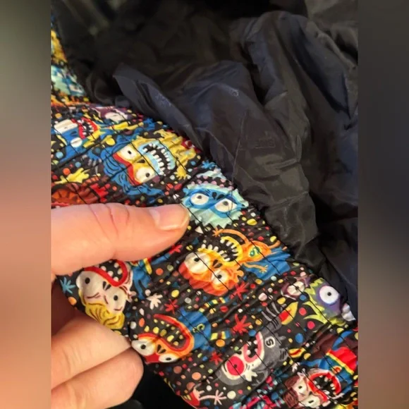 Sneaky Mob “Urban, French & Maniac” • Statement Art Puffer Jacket • Women’s XL - Picture 12 of 12